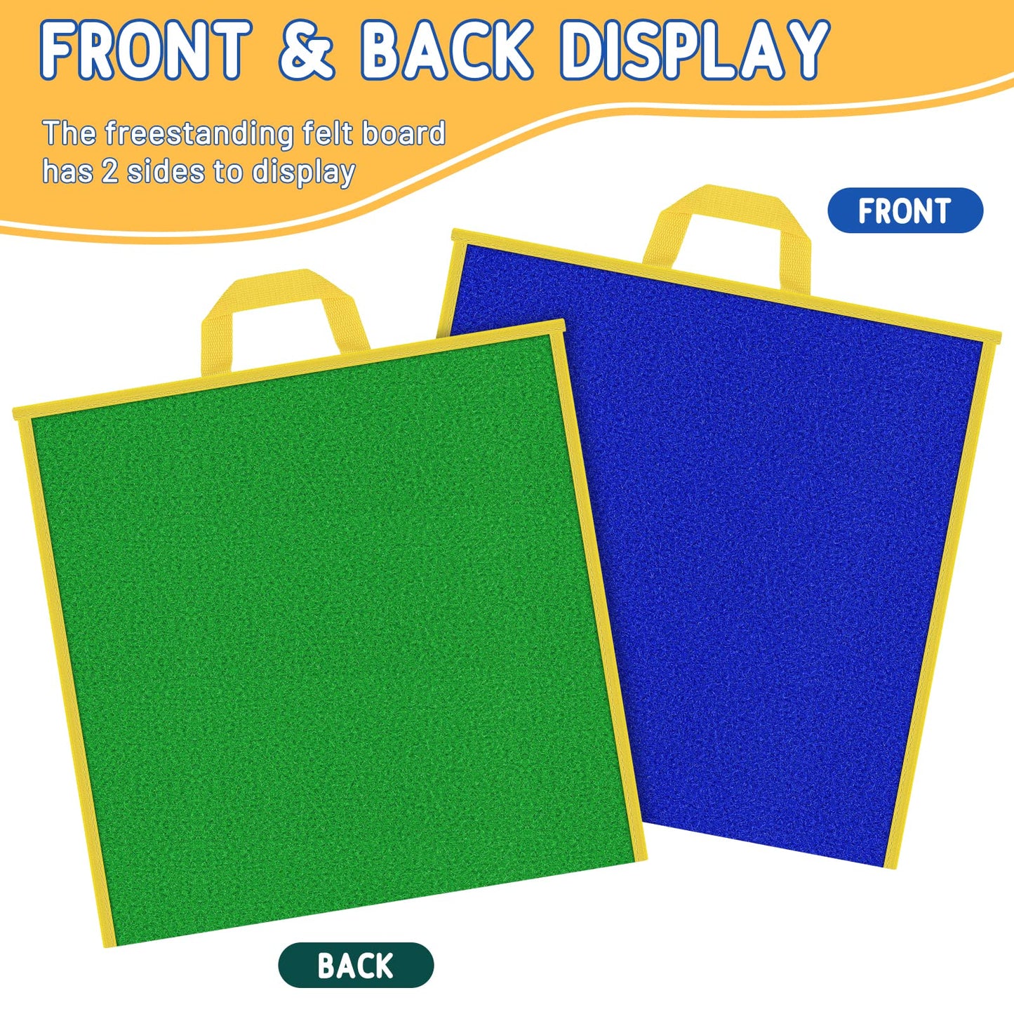 AKAYOK Large Felt Board, 17"x17" Felt Board for Toddlers, Flannel Board for Interactive Storytelling, Visual Schedule & Learning Activities