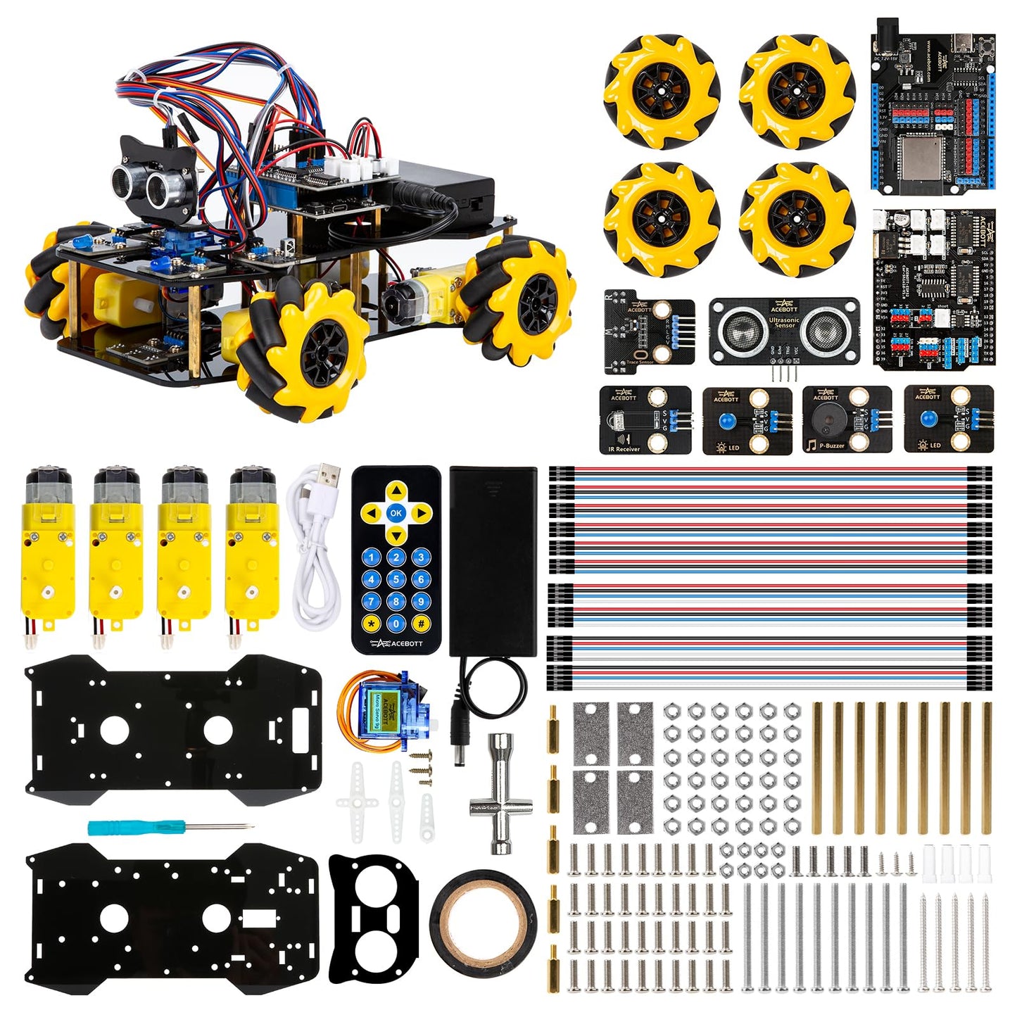 ACEBOTT Smart Robot Car Kit Compatible with Arduino, Robotics for Kids Ages 8-12 12-16, Electronic Programming Project/STEM Science Kits Coding Gifts for Adults and Youths