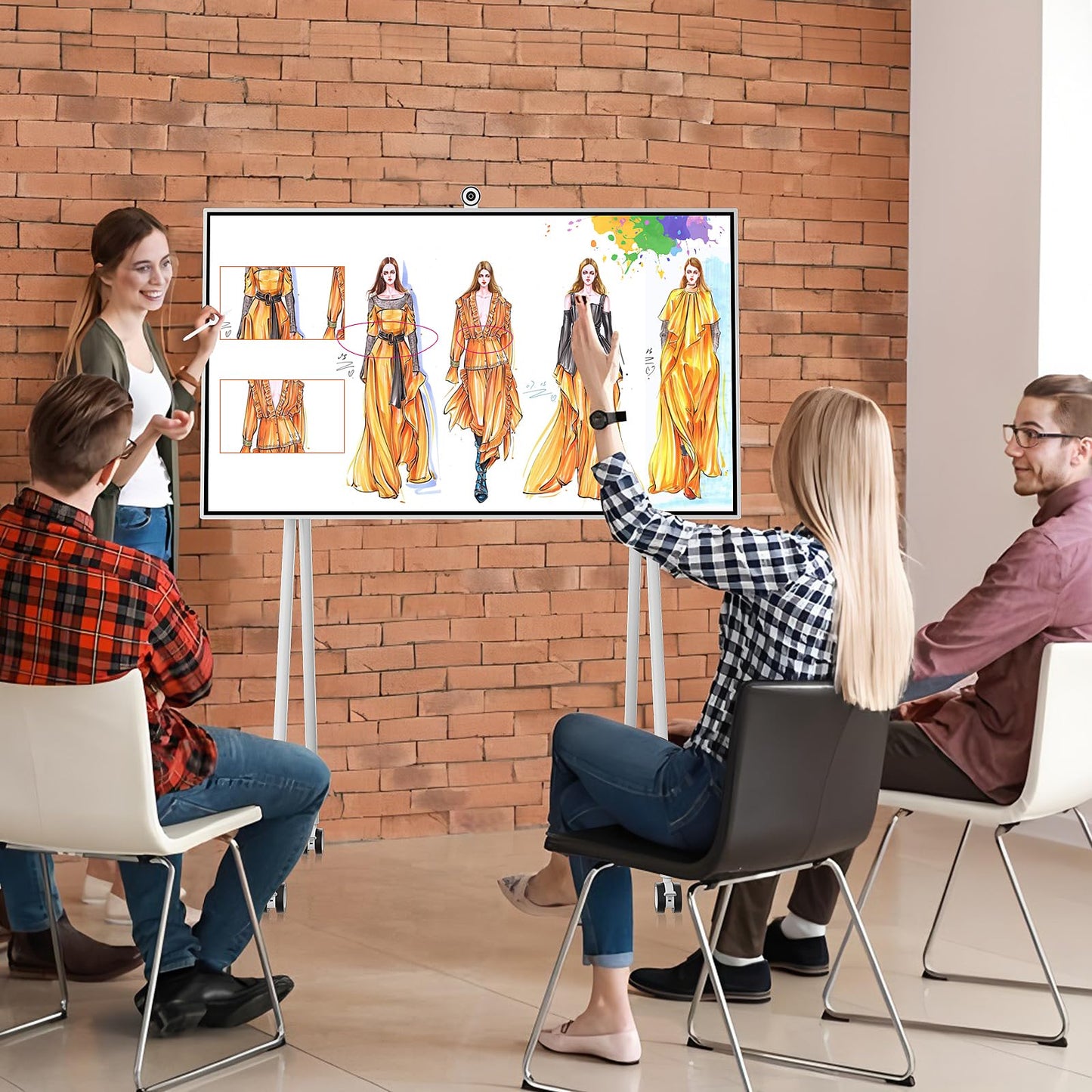JAV Smart Board with Google EDLA Certified, 65 inch Interactive Whiteboard - 4K UHD 16+256GB Digital Smart Whiteboard Touch Screen with 48MP Camera for Classroom Office (Wall Mount Included)