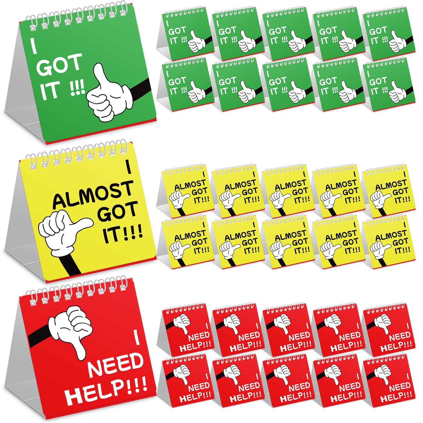 JoeyfulMind 30Pcs I Need Help Mini Flip Charts Signs Math Classroom Must Haves Behavior Chart for Classroom Supplies for Kids Teacher Supplies for Classroom Management Tools