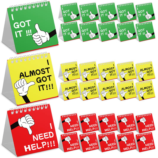 JoeyfulMind 30Pcs I Need Help Mini Flip Charts Signs Math Classroom Must Haves Behavior Chart for Classroom Supplies for Kids Teacher Supplies for Classroom Management Tools