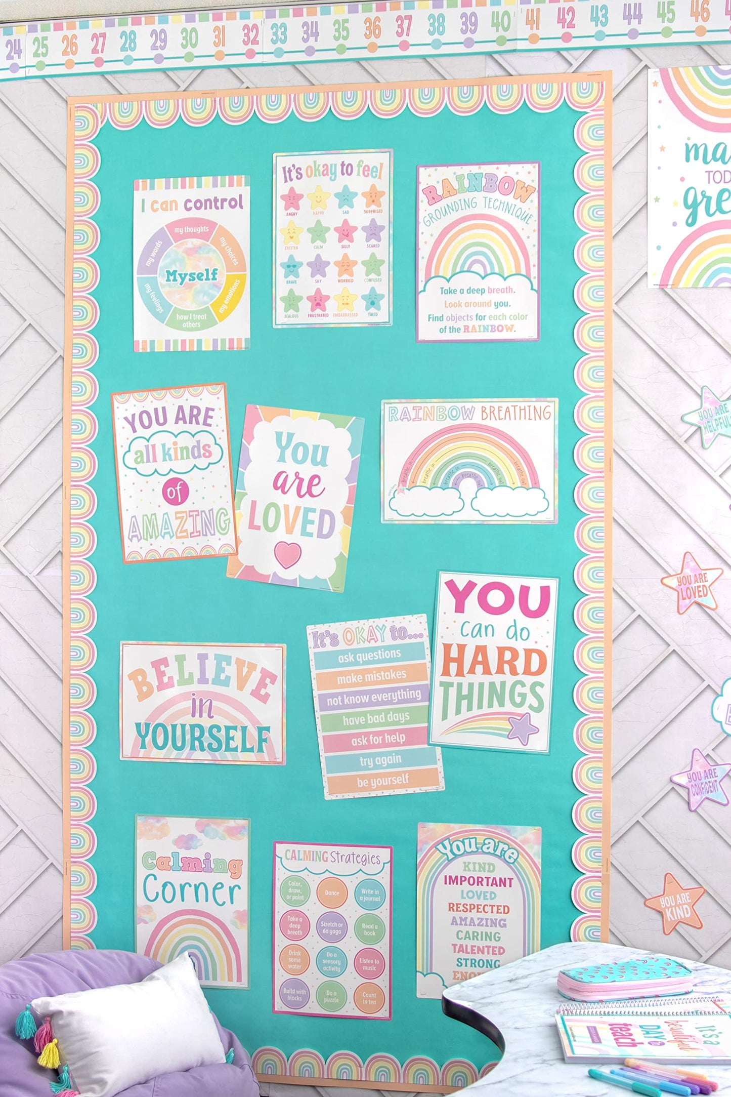 Teacher Created Resources Pastel Pop Calming Strategies Educational Poster Pack (TCR8439)
