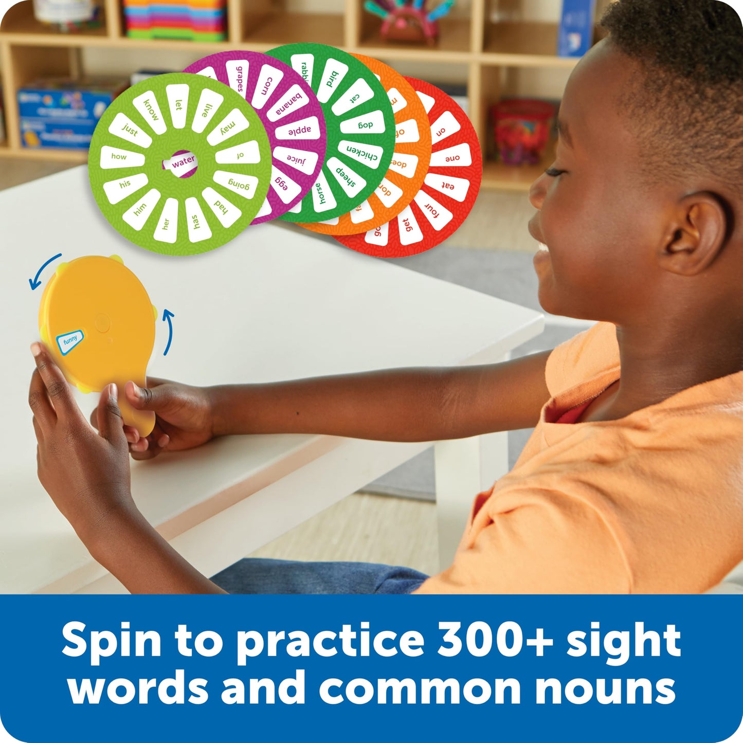 Learning Resources Skill Builders Sight Words Quiz Wheel, Reading Games, Sight Words Flash Cards Kindergarten, Learning Activities, Ages 5 and Up, 16 Pieces