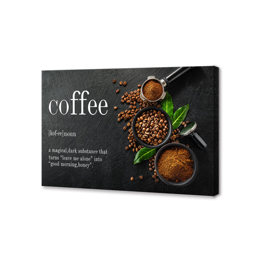 BWSPACE Coffee Bean Decor Canvas Wall Art - Kitchen & Office Modern Coffee Decorations - 12x18 inches