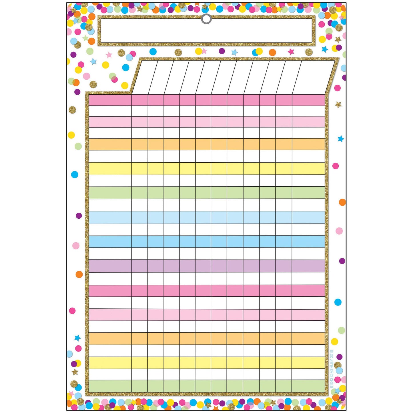 Ashley Productions ASH91042 Smart Poly™ Chart, Confetti Incentive, Polypropylene (PP)/Steel, 13" x 19"