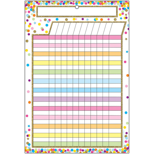 Ashley Productions ASH91042 Smart Poly™ Chart, Confetti Incentive, Polypropylene (PP)/Steel, 13" x 19"