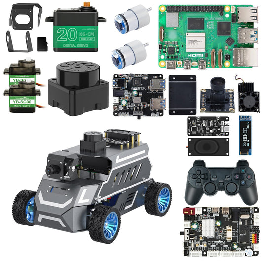 Yahboom ROS2 Robot Car with Ackerman Steering Chassis, TOF LiDAR, AI Visual Recognition, Embodied Intelligence for Jetson Nano B01 4GB, Raspberry Pi 5, Jetson ORIN (Standard Ver with Pi5-8GB)