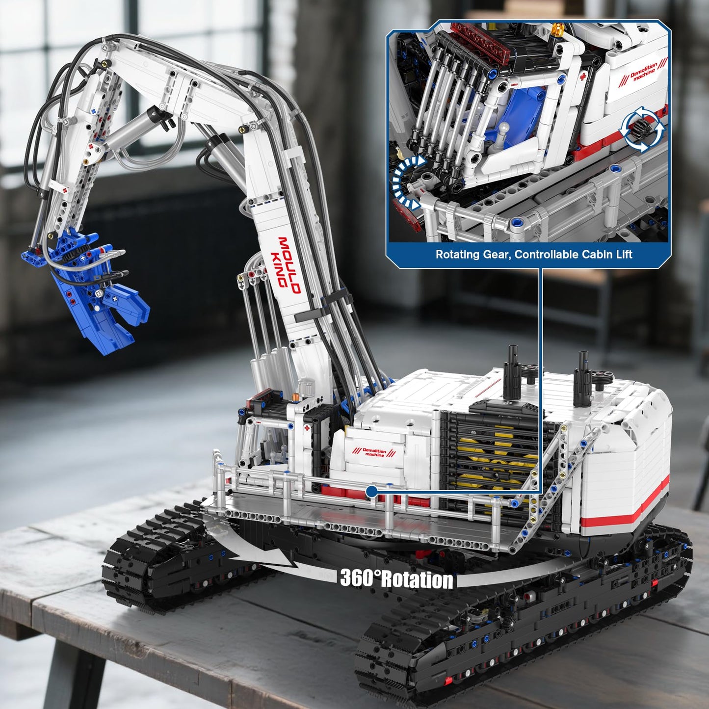 Mould King Engineering Excavator Building Sets, 17062 Large RC Construction Building Kits with APP Remote Control, STEM Construction Vehicles Model for Adults(4195PCS)