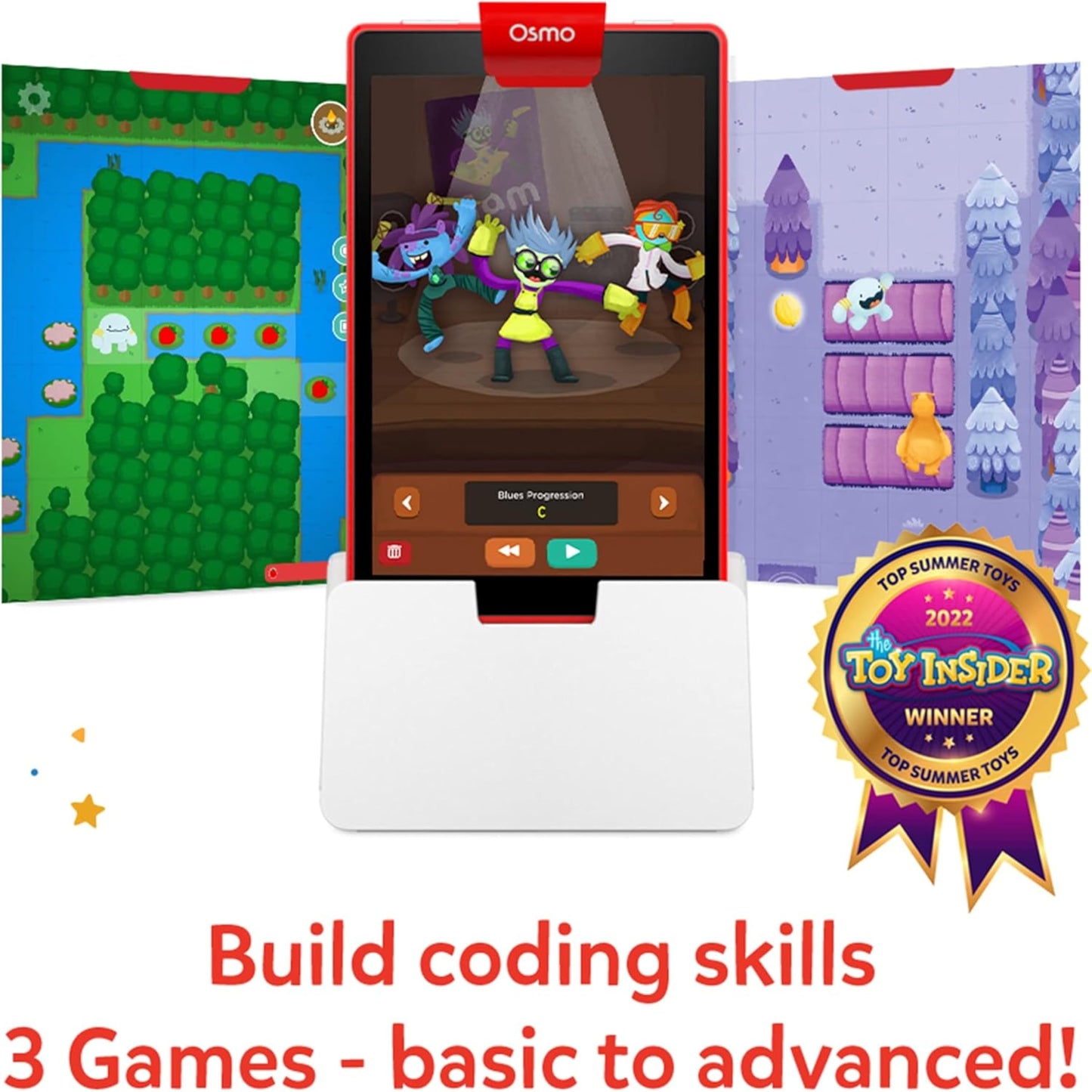 Osmo-Coding Starter Kit for Fire Tablet-3 Educational Learning Games Ages 5-10+-Learn to Code,Coding Basics & Coding Puzzles-STEM Toy Gifts,Boy & Girl(Osmo Fire Tablet Base Included-Amazon Exclusive)