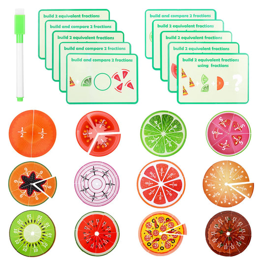 YONHTUTU Fraction Tiles & Circles Math Manipulatives 2nd, 3rd, 4th, 5th Grade for Elementary Teachers Fraction Manipulatives School Homeschool Classroom Whiteboard Teaching Supplies