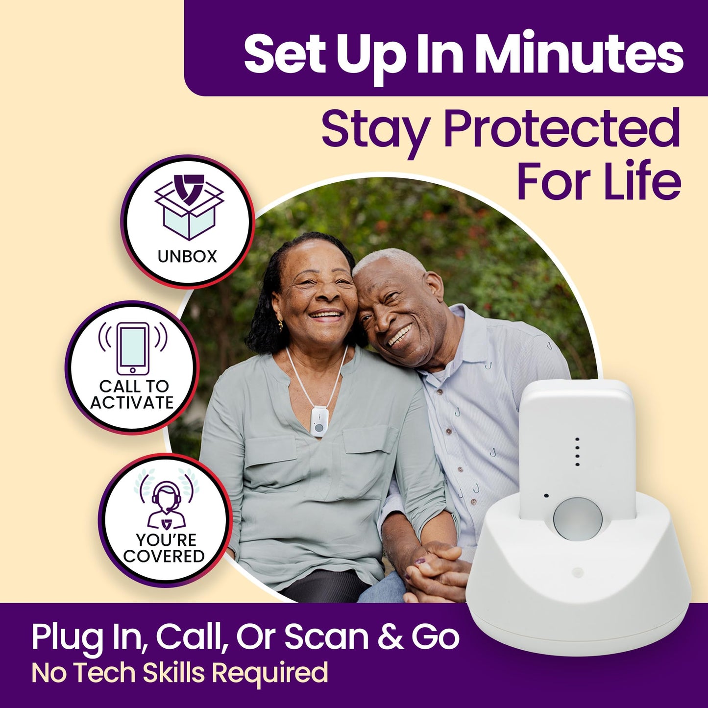 Medical Guardian MGMini | Get Help Instantly & Stay Independent | Medical Alert Device for Seniors | 24/7 Monitoring, GPS Tracking, Emergency Button | Subscription Required | Pearl