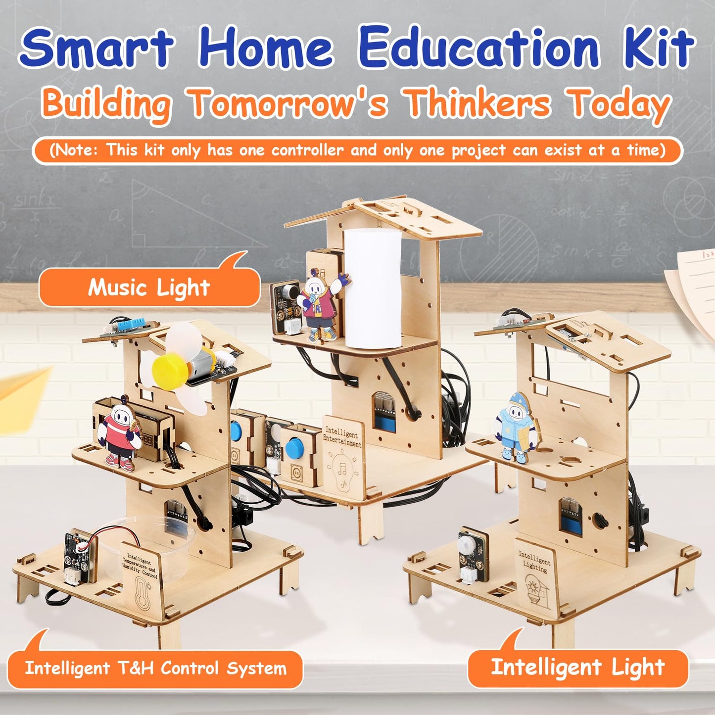 ACEBOTT 3-in-1 ESP32 STEM Smart Home and School Education Kit Compatible with Arduino, STEM Robotics Science Kits for Students Age 12+, Engineering Projects STEAM Activities Gifts 12-16 Year Old