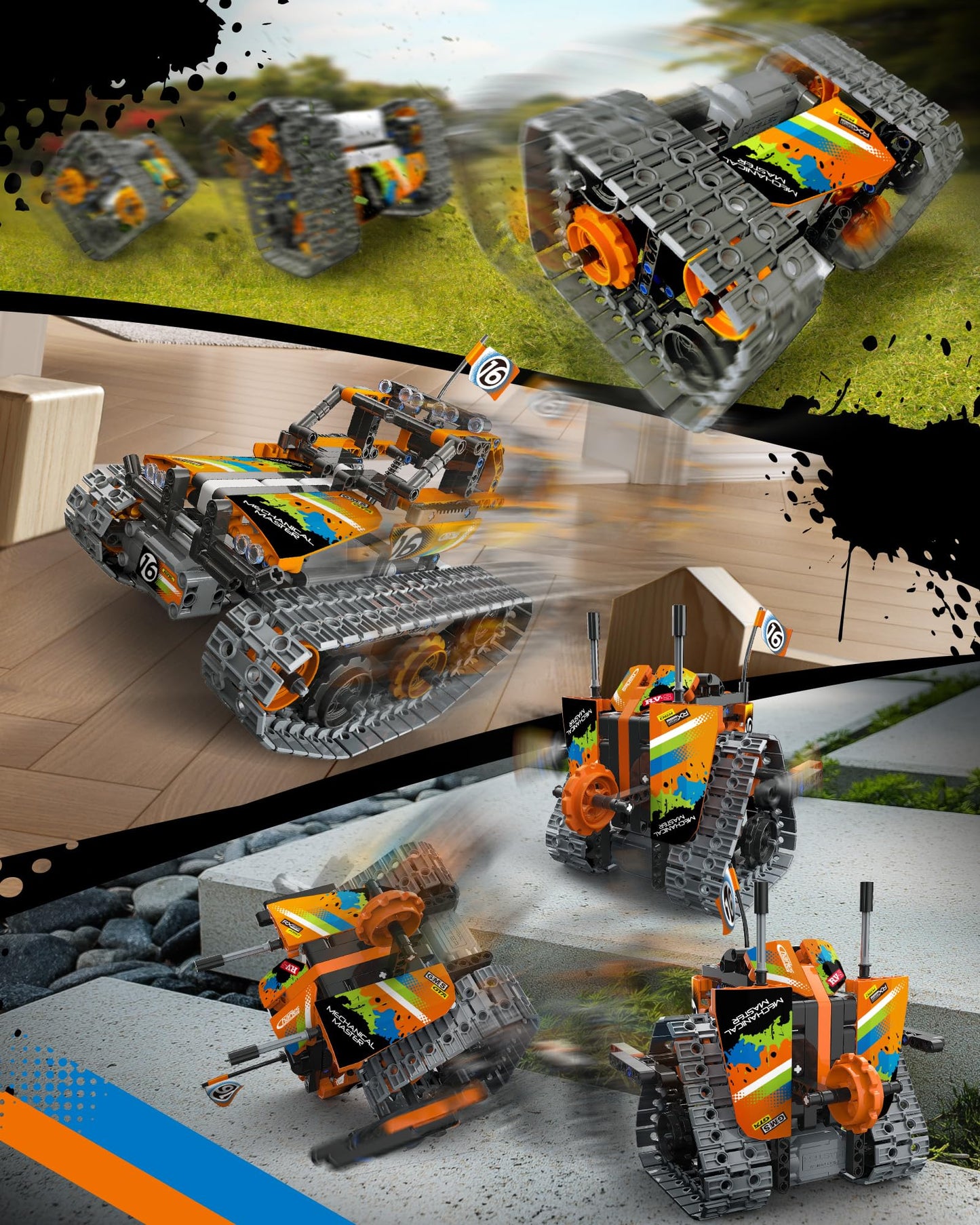 Opmind 5 in 1 STEM Remote Control Building Kit, 392Pcs Blocks Erector Projects Set Toys for Kids Age 8-12, Build a Tank/Robot/AVT DIY Science Educate 6 7 9 10 11 Years Old for Boys & Girls Gift Ideas