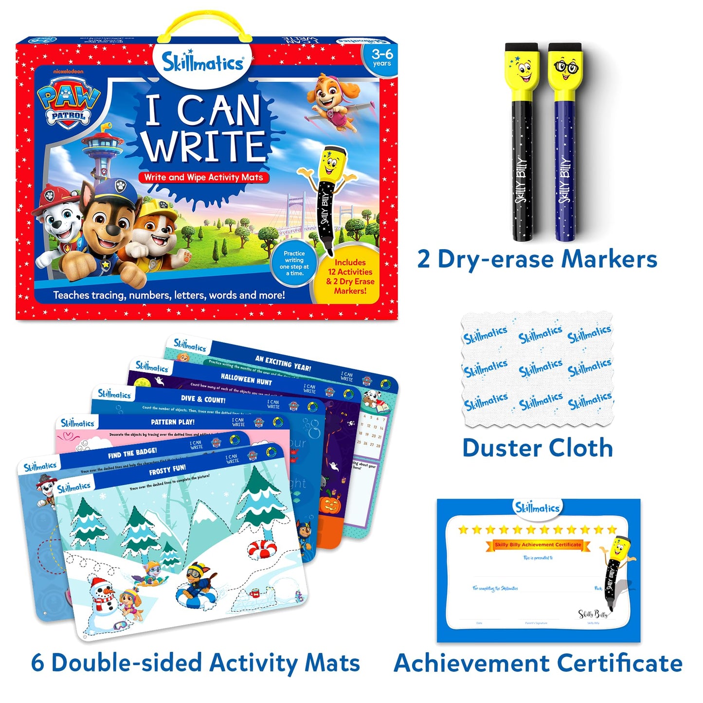 Skillmatics I Can Write PAW Patrol - Reusable Preschool Learning Activities, Educational Toy and Game, Back to School Supplies, Gifts for Students, Kids, Toddlers Ages 3, 4, 5, 6