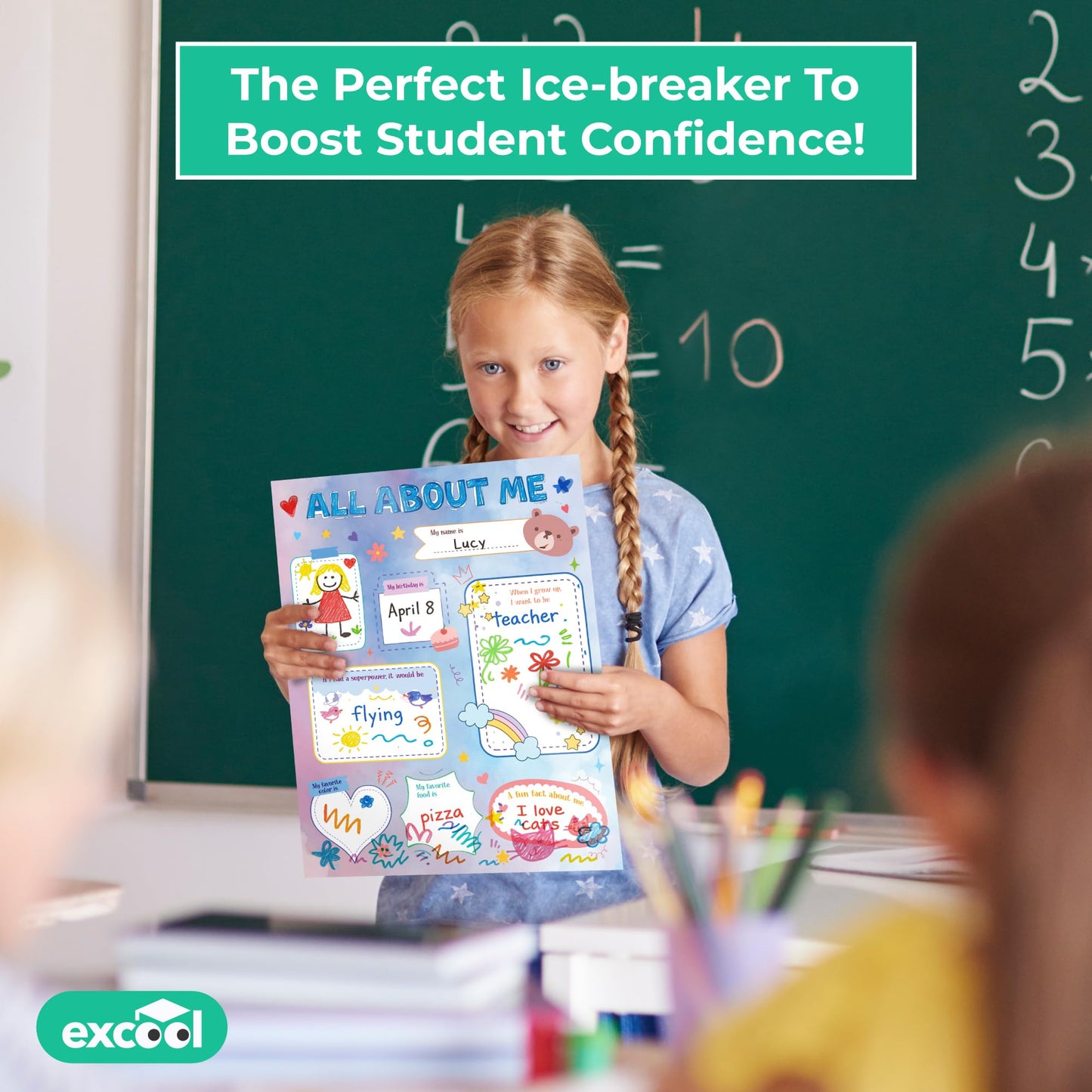 EXCOOL CLUB All About Me Poster For Elementary - 20 Pcs Star Student Of The Week Poster For Preschool Kindergarten, Colorful School Supplies Classroom Must Haves For Students