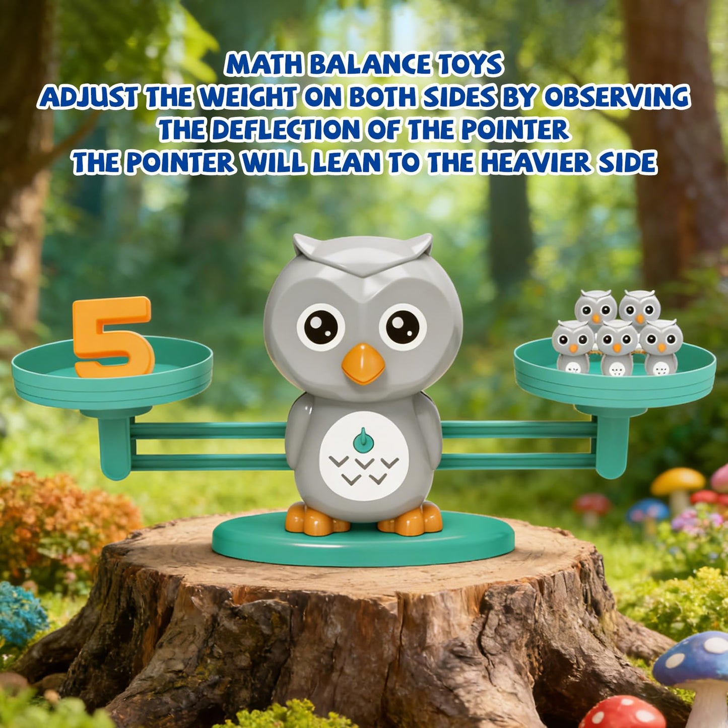 Snugzy Owl Balance Counting Toys, Number Counting Scale Games for Kids Cool Math Learning Games for Boys and Girls Preschool Kindergarten Learning STEM Montessori Educational Toys for 3+
