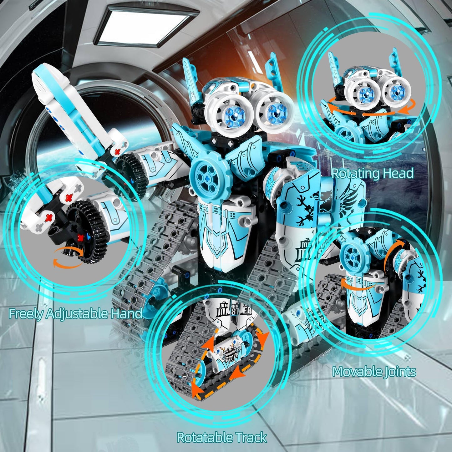 MOJINO STEM Robot Building Kit for Boys 6-12, APP & Remote Control RC Toy for Kids Science LearningDIY Educational Gift Set for Age 6 7 8 9 10 11 12+ Boys & Girls