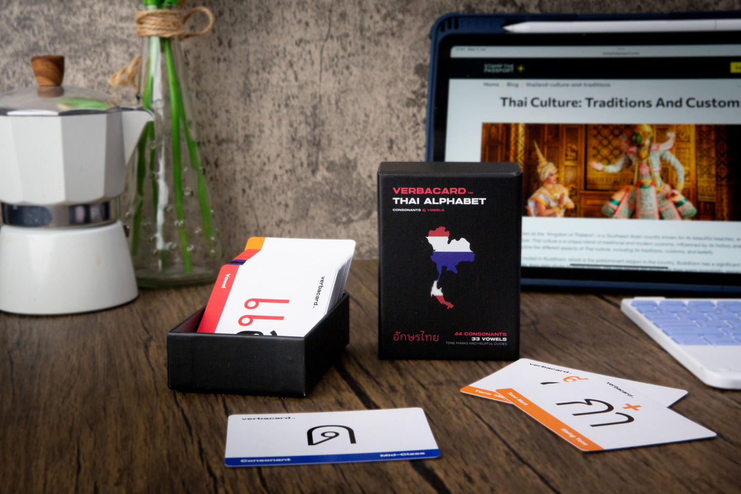 Thai Alphabet Flashcards – Learn Thai Script Fast | Study Deck with 44 Consonants, 33 Vowels, Tone Marks & Romanized Guides | Thai Language Starter Kit for Beginners & Travelers