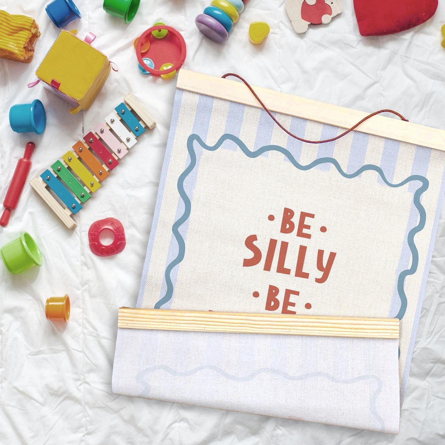 LKETW Inspirational Kids Room Poster Hanger Frame 12x16 Inch, Be Silly Honest Kind Positive Wall Art Posters for Classroom, Motivational Hanging Banner Decor for Kids Nursery Room Bedroom Playroom