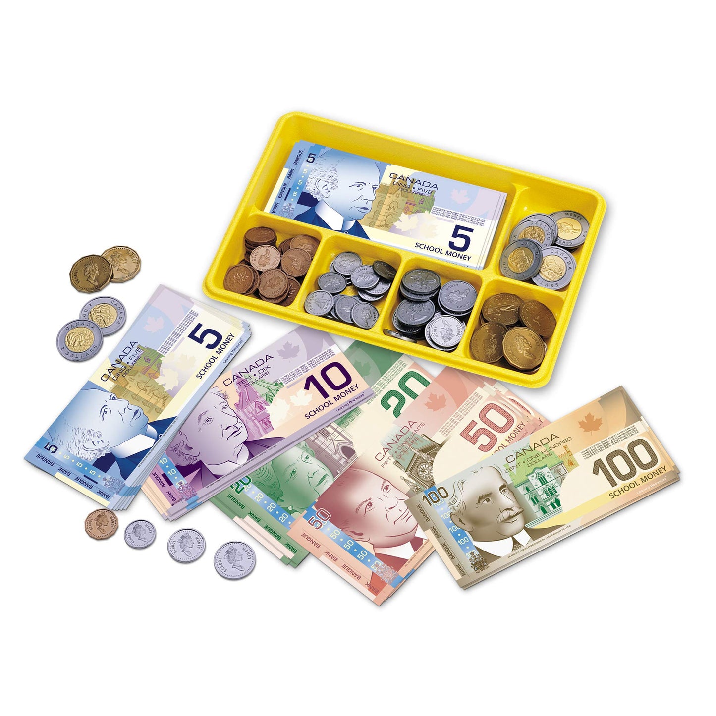 Learning Resources Canadian Currency X-Change Activity Set - Money for Learning, Pretend Play Money Set for Kids, Pretend Dollar Bills, Toy Coins, Canadian Play Cash