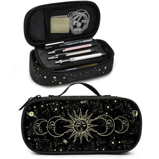 Droerfes Moon Sun Pencil Case Pencil Pouch Large Capacity Pen Bag School Office Organizer Stationery Storage Box For Girls Boys Teen Kids
