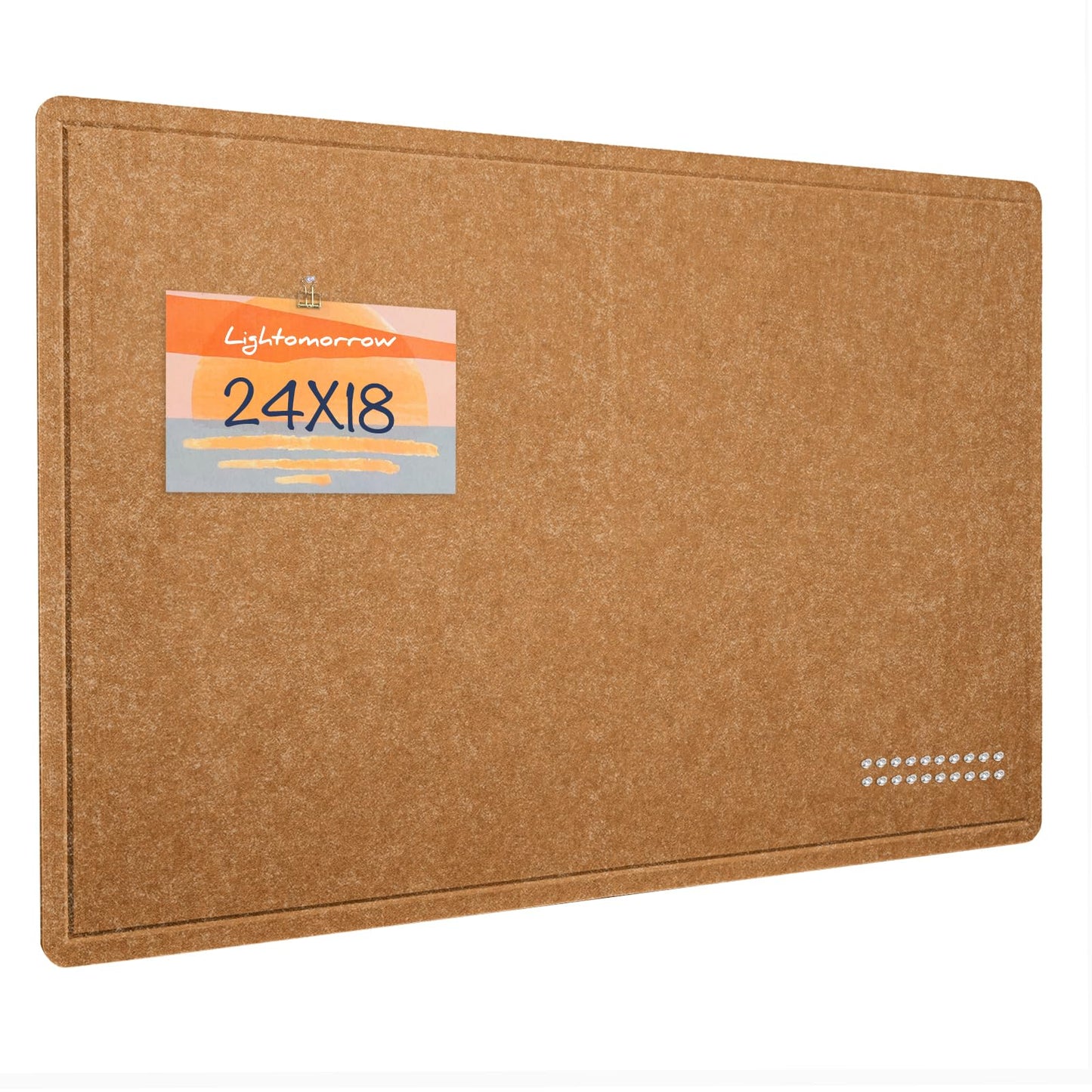 Bulletin Board, 24 x 18 inches Felt Board Decorative Pin Board, Cork Board Alternative for Wall, Foldable Photo Board Self-Adhesive Vision Board Mood Board with 20 Pushpins - Apricot