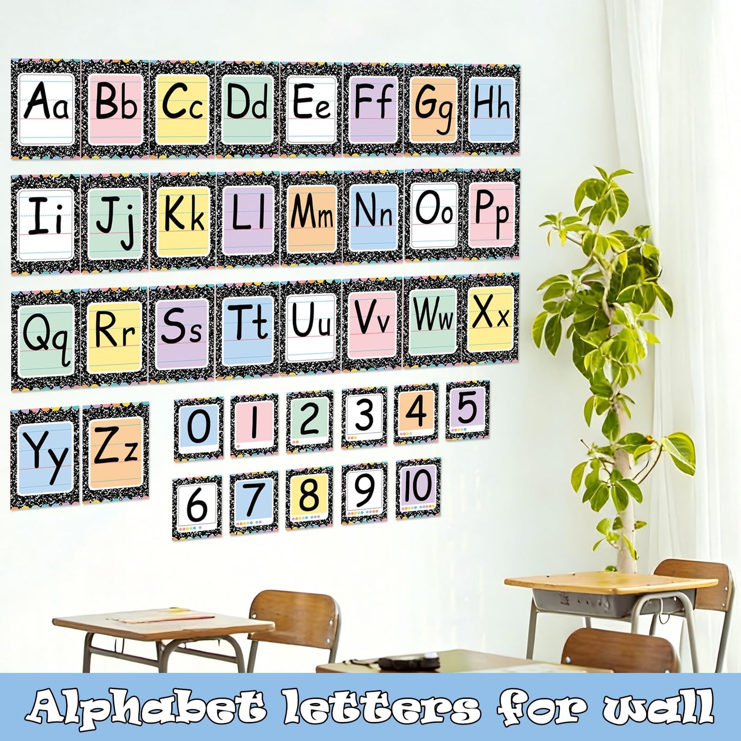 Adduster Bulletin Board Alphabet - ABC Alphabet Poster Classroom Decorating Set Preschool English Poster Kindergarten Elementary Classroom Wall Decor Daycare Homeschool Supplies