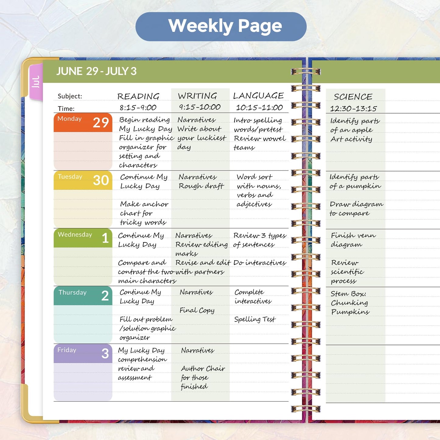 SKYDUE Teacher Planner 2026-2027 Academic Year, 8.5" x 11" Deluxe Teacher Lesson Planner with Monthly Tabs & Stickers, Lesson Plan Book 26-27, Tree of Life