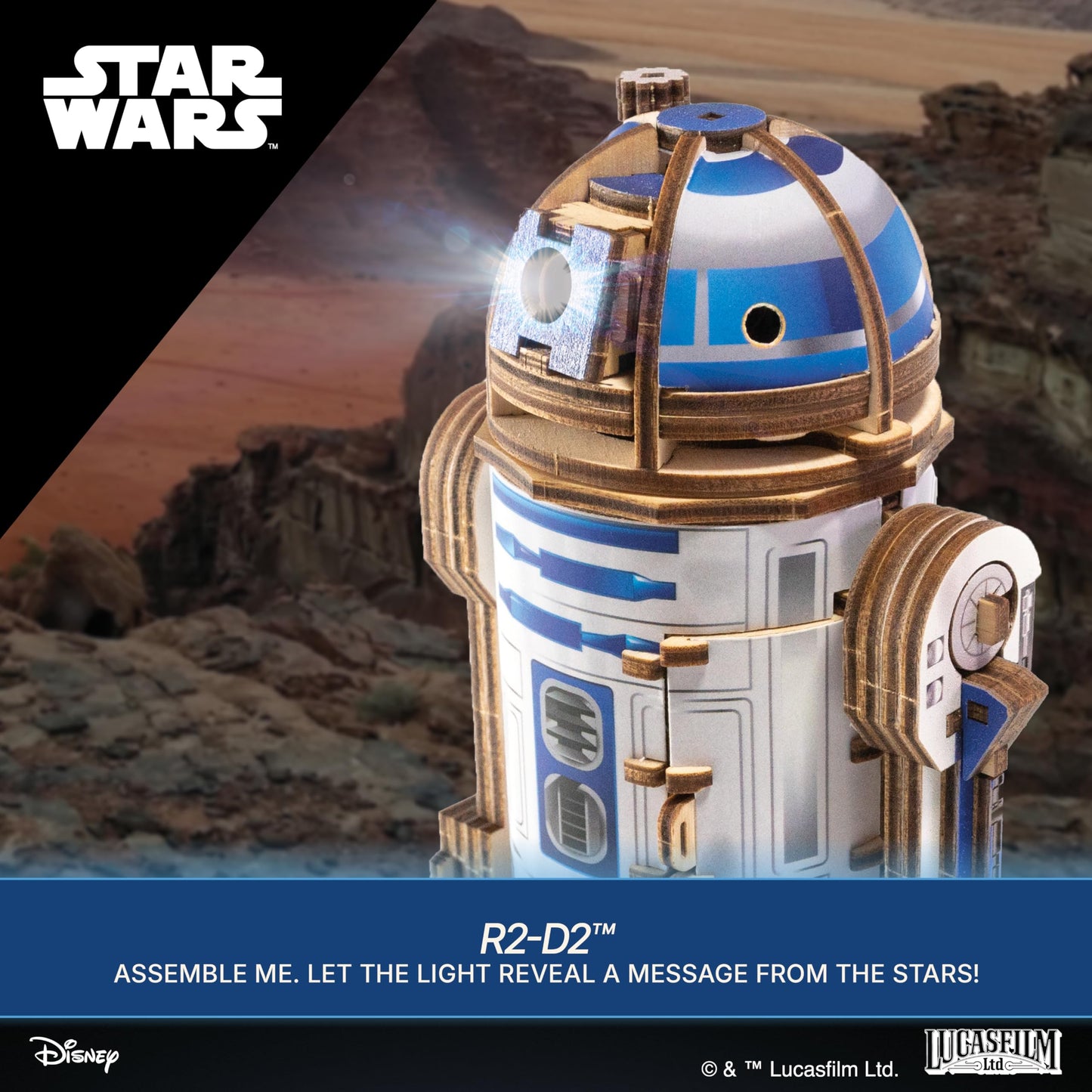 UGEARS Star Wars™ R2-D2™ 3D Wooden Puzzles for Adults - Wooden Model Kits for Adults, 3D Building Puzzle Set Adult Hobby Model Galaxy Puzzle Display Brain Puzzle Craft Kit Hobby Gift for Men and Women