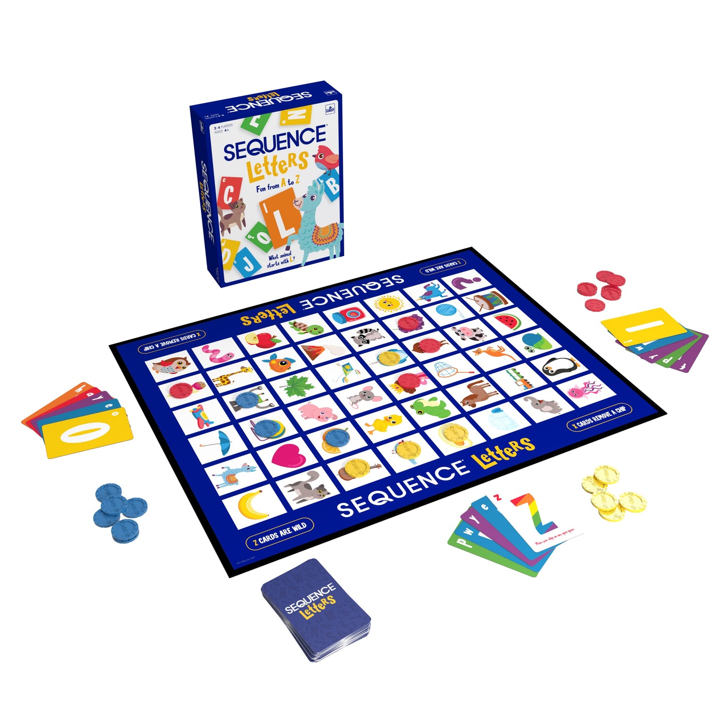 SEQUENCE Letters by Jax - Educational Board Game - Learn Alphabet from A to Z - Strategy Card Game for Kids Ages 4-7 - Preschool Learning - Family Game Night - Early Reading Skills Development