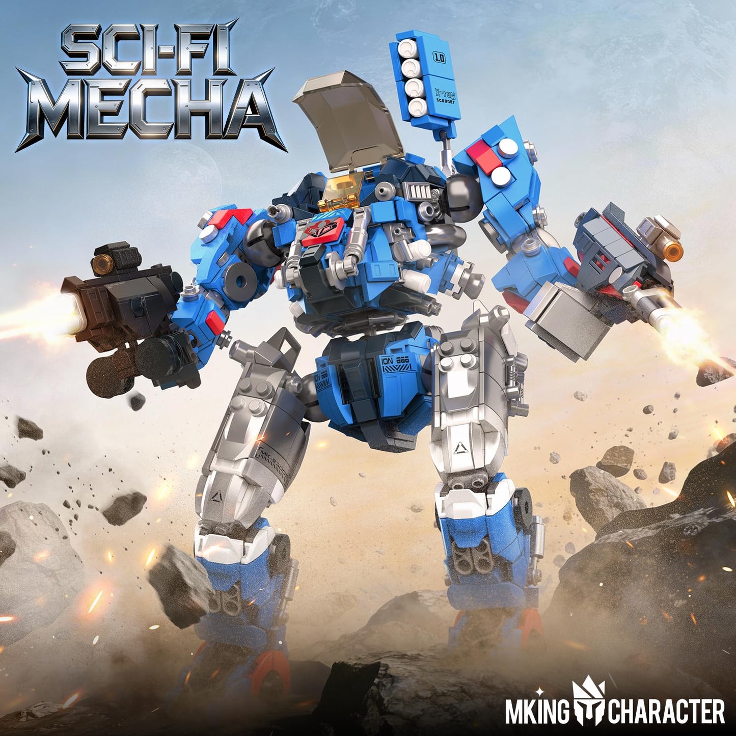 Mould King Mech Building Blocks Set for Adults, Science Fiction Robot Model Building Kit with Multiple Weapons, Battle Military Style Warrior Collectible for Man (1792 Pieces)