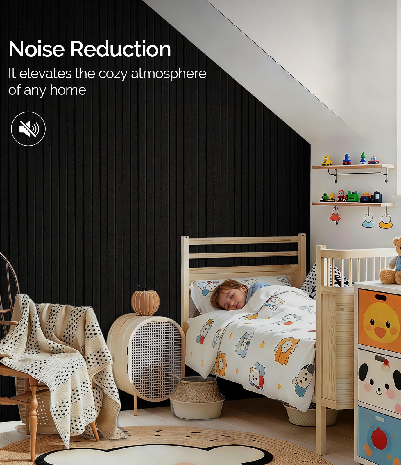 Bounmer Large Cork Board Alternative 48“ x 36”, 12-Pack Felt Bulletin Board Tiles with 60 Safe Removable Adhesive Tabs & 30 Pushpins, Cork Boards for Office Walls Decor (Black)