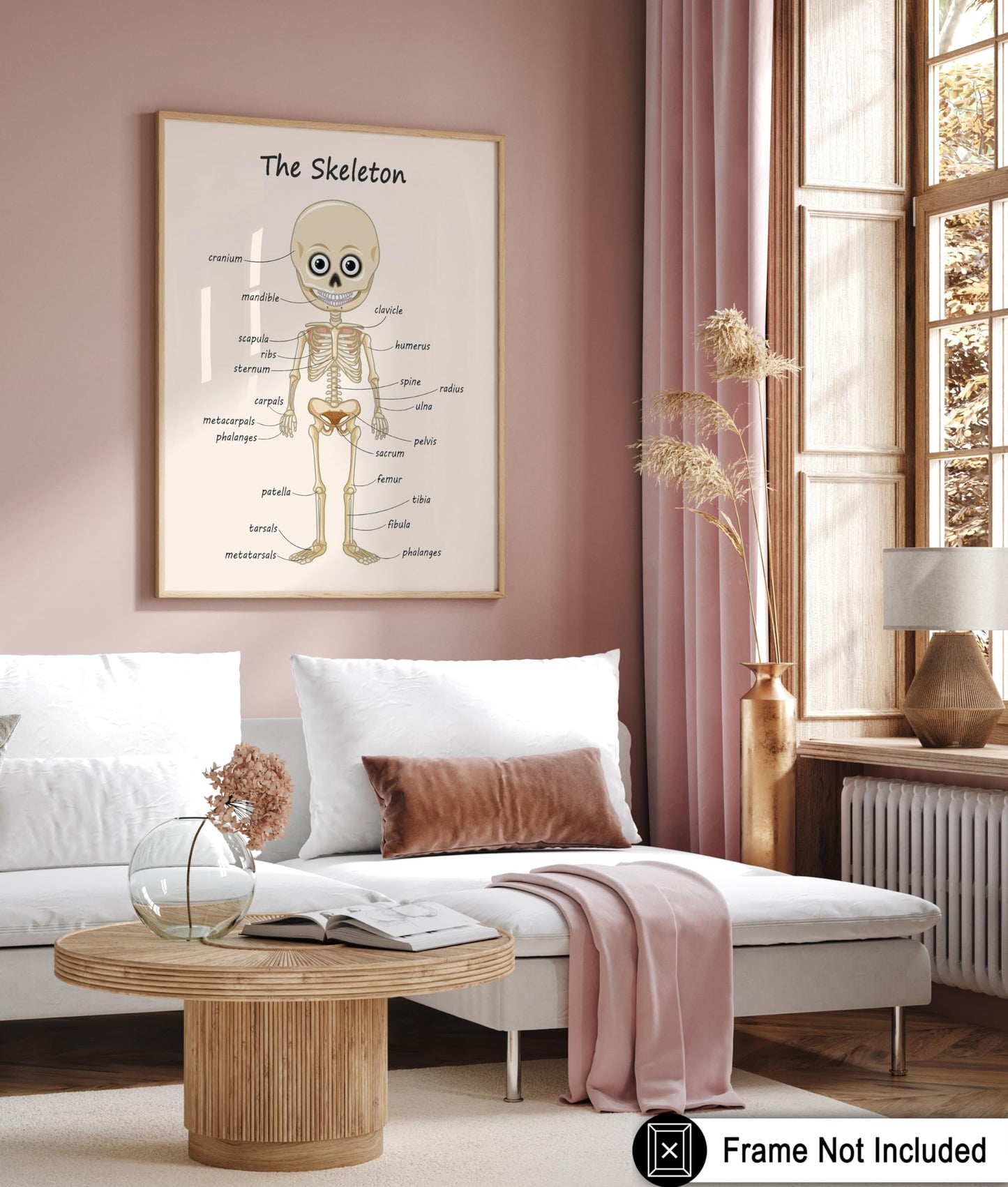 Poster Master The Skeleton Poster - Human Skeleton Print - Learning Materials Art - Science Art - Gift for Students & Teacher - Fun Decor for Classroom, Library or Nursery - 8x10 UNFRAMED Wall Art