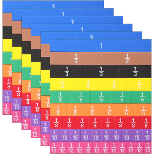 Sayglossy 6 Sets Fraction Tiles Set for Math Classroom Fractions Manipulatives Math Manipulatives for Home School Supplies