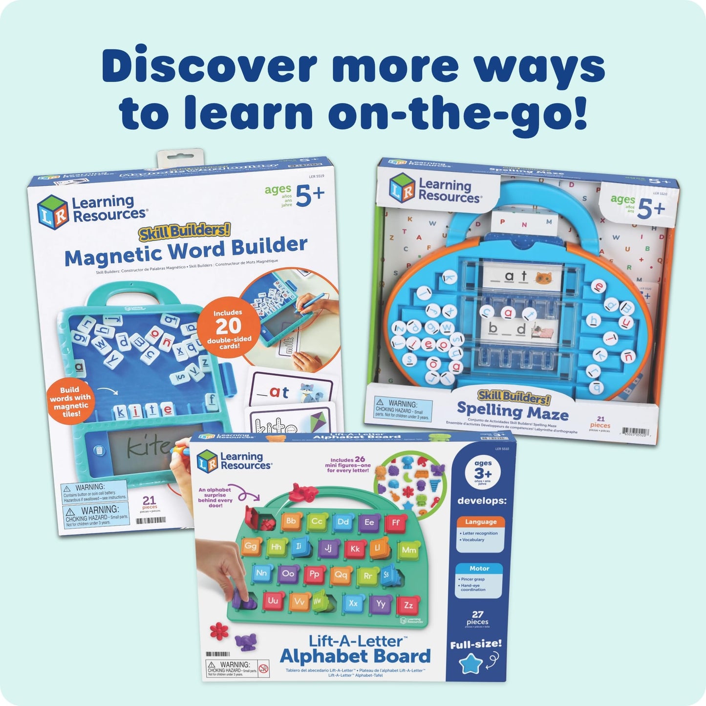 Learning Resources Lift-a-Letter Alphabet Board - Alphabet Learning Toys for Toddlers, Toddler Educational Toys for Phonics and Fine Motor Skills, Letter Recognition and Language Development ABC Toy