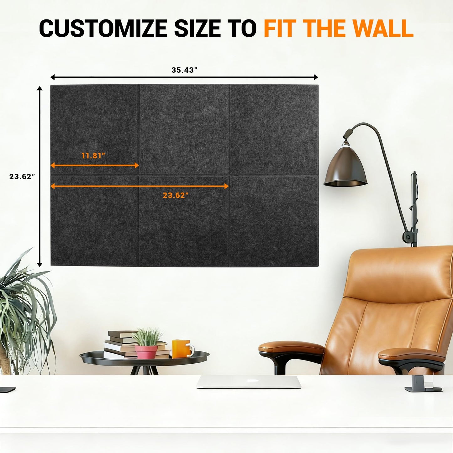 Large Cork Board Tiles for Wall with Push Pins, Removable 36" x 24" Bulletin Board Sets, Adhesive Pin Board | Magrowill 6 Packs Felt Panels for Interior Wall Decor