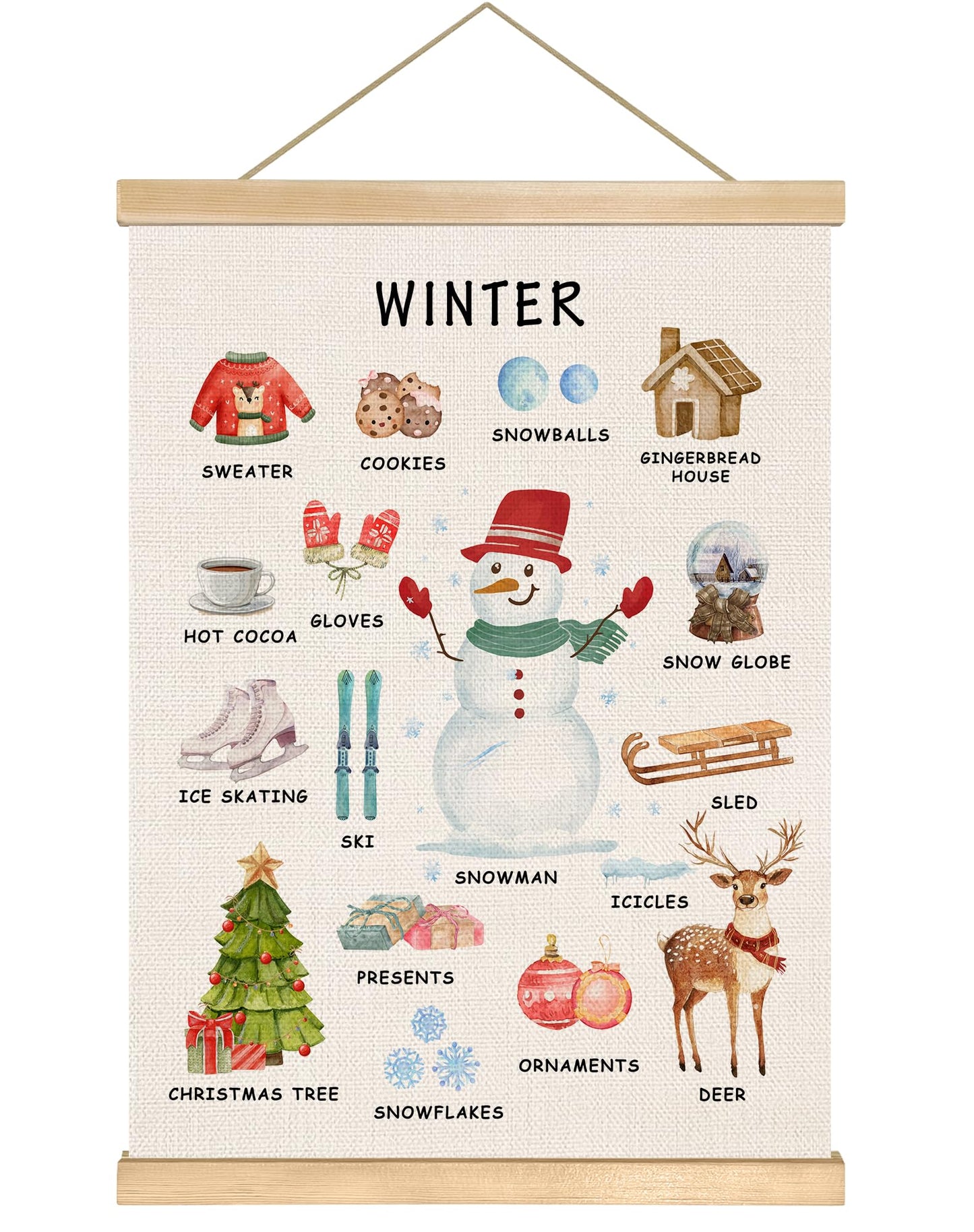 You found a duck 4 Season Educational Chart Poster, 14x18.5 Inch Linen Canvas Winter Cognition Wall Art Posters,Four Seasons Learning Decor for Classroom Nursery Playroom,Toddler Kids Room Decor