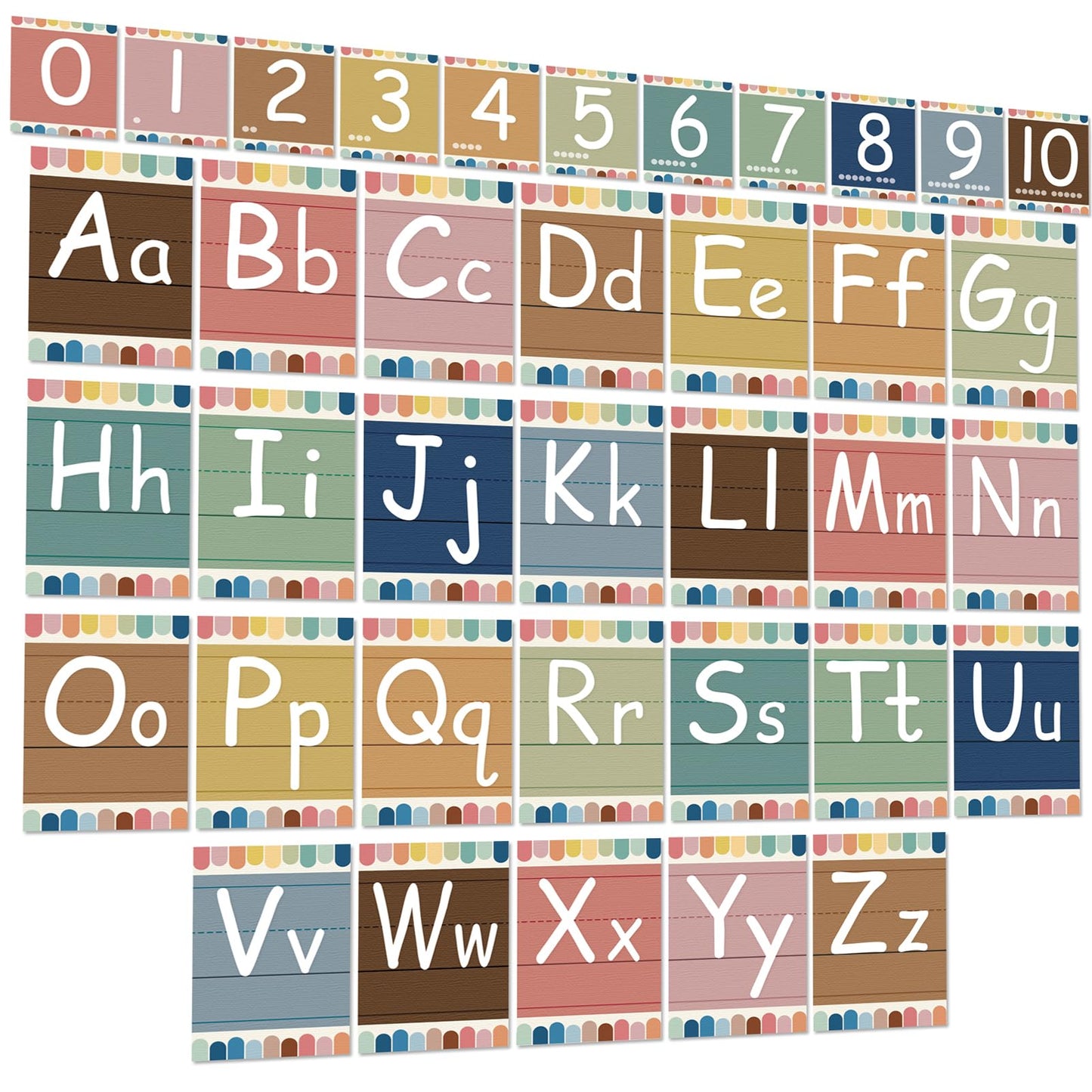 Adduster Bulletin Board Letters - ABC Alphabet Poster Classroom Decor Set Preschool English Poster Kindergarten/Primary School Classroom Wall Decor Daycare/Homeschool Supplies 10inx5.5in