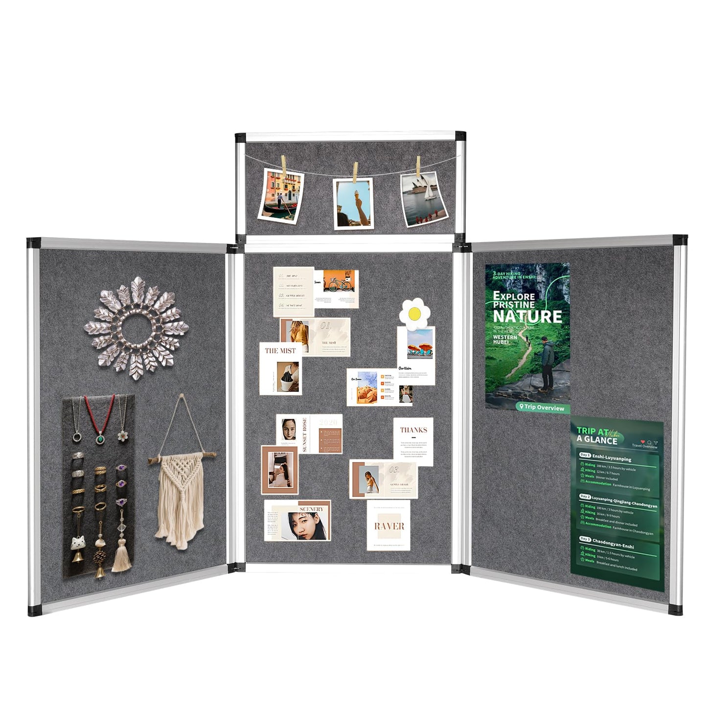 3+1 Panel Trade Show Presentation Board,Poster Board with Storage Bag Large Tabletop Display Board Folding Art Panel Display for School,Vendor Events,Science Fair Exhibitions (A)