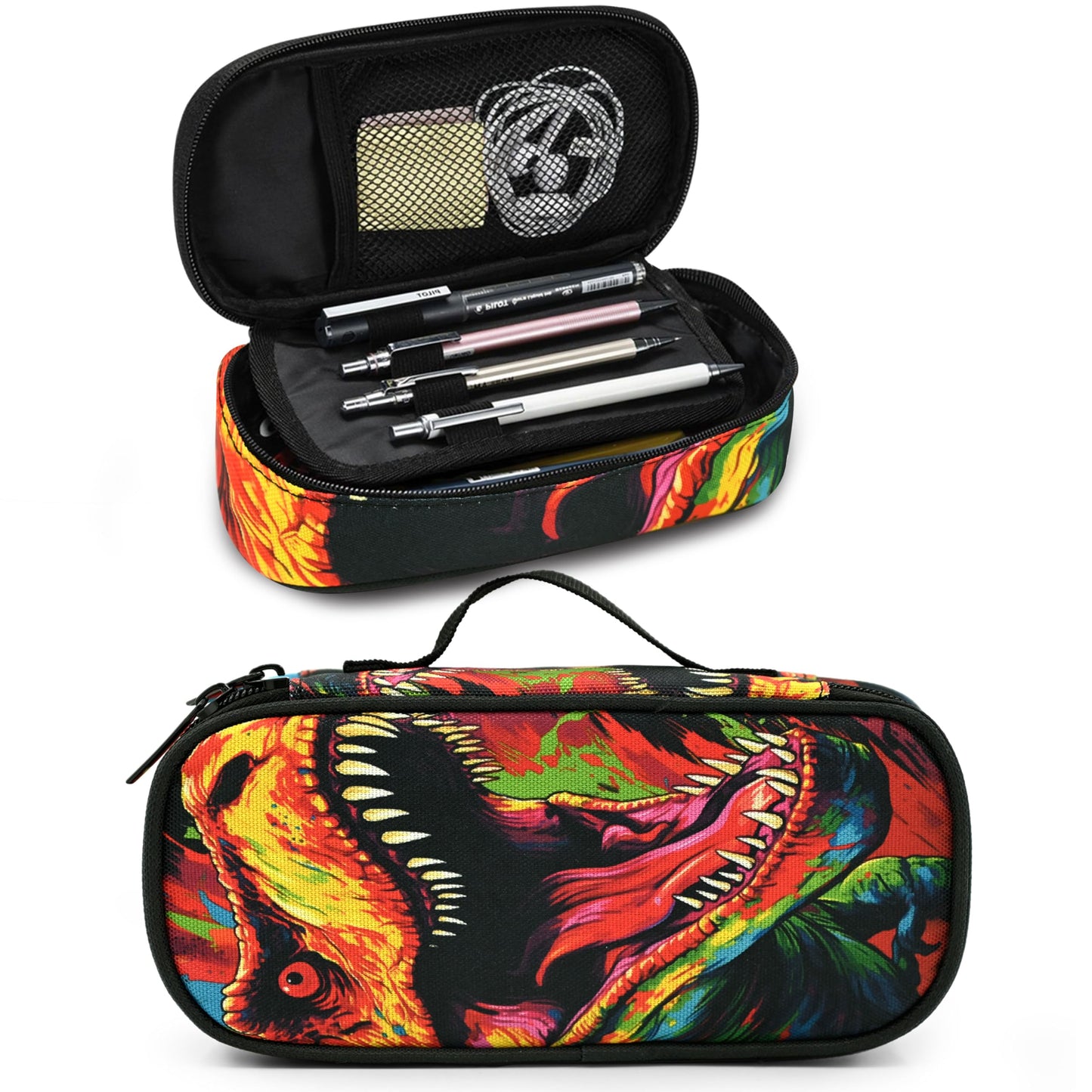 Droerfes Dinosaur Pencil Case Pencil Pouch Large Capacity Pen Bag School Office Organizer Stationery Storage Box For Girls Boys Teen Kids