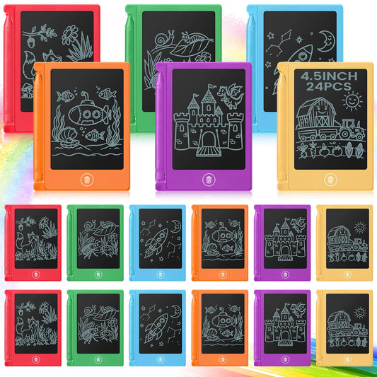 Zhehao 24 Pack LCD Mini Writing Tablet for Kids 4.5 Inch Doodle Board Bulk Erasable Reusable Electronic Drawing Pad Birthday Party Favors Goodie Bag Classroom Gifts (Rainbow Colors)