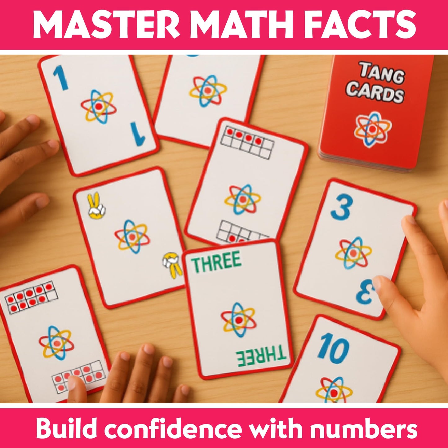 Tang Cards – Math Game for Grades K-5 – Build Number Sense Using Ten Frames, Digits, Words & Fingers
