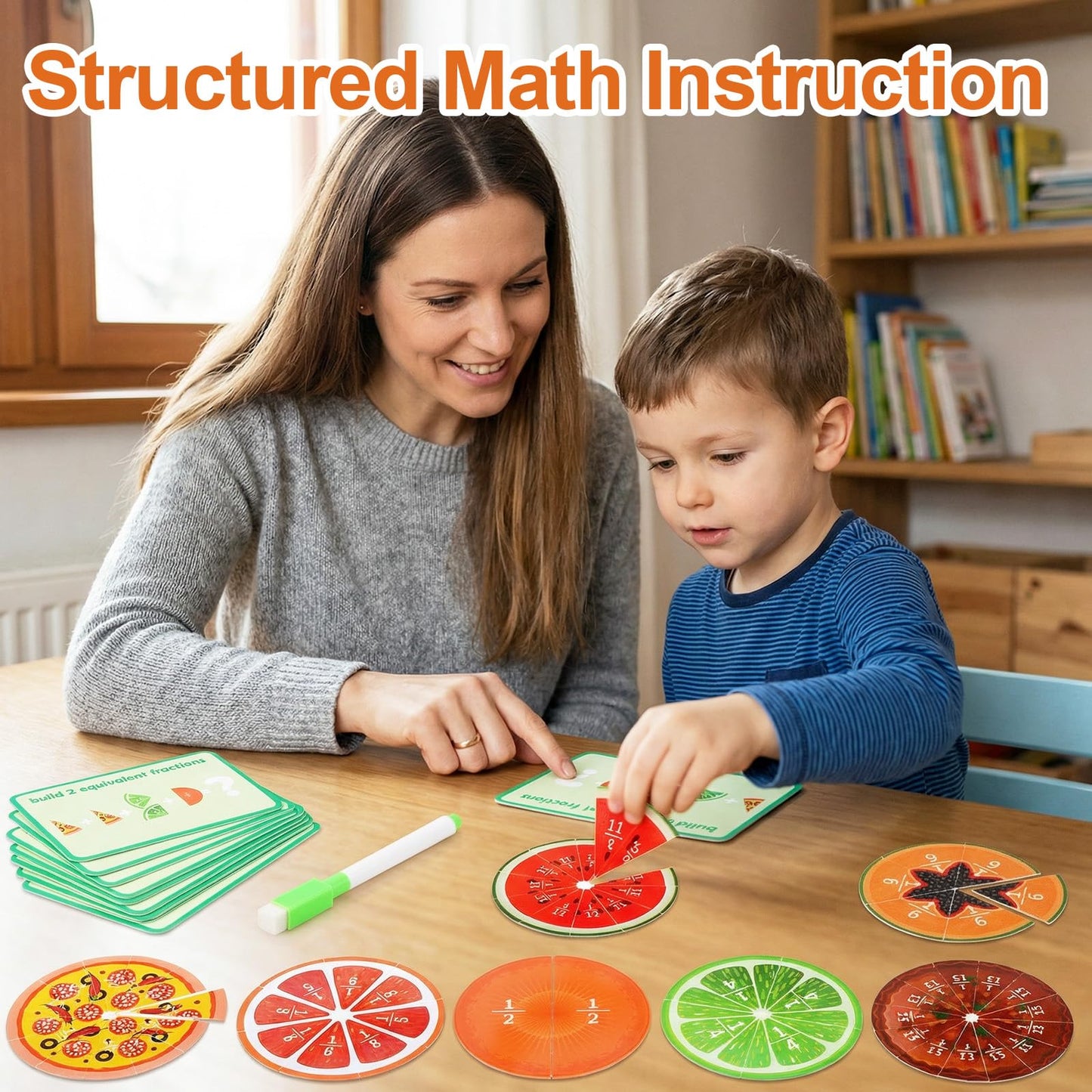 YONHTUTU Fraction Tiles & Circles Math Manipulatives 2nd, 3rd, 4th, 5th Grade for Elementary Teachers Fraction Manipulatives School Homeschool Classroom Whiteboard Teaching Supplies