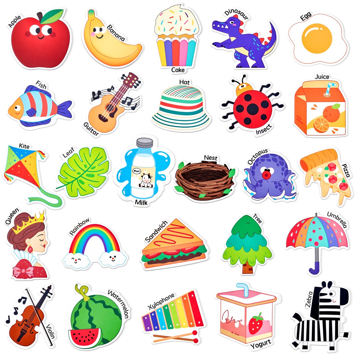 JoyCat Fridge Magnets for Toddlers & Kids – 26 Cute A-Z Objects, Large Magnetic Refrigerator Toys, Fun Educational Learning Gifts for Girls and Boys 2 3 4 5 Years Old