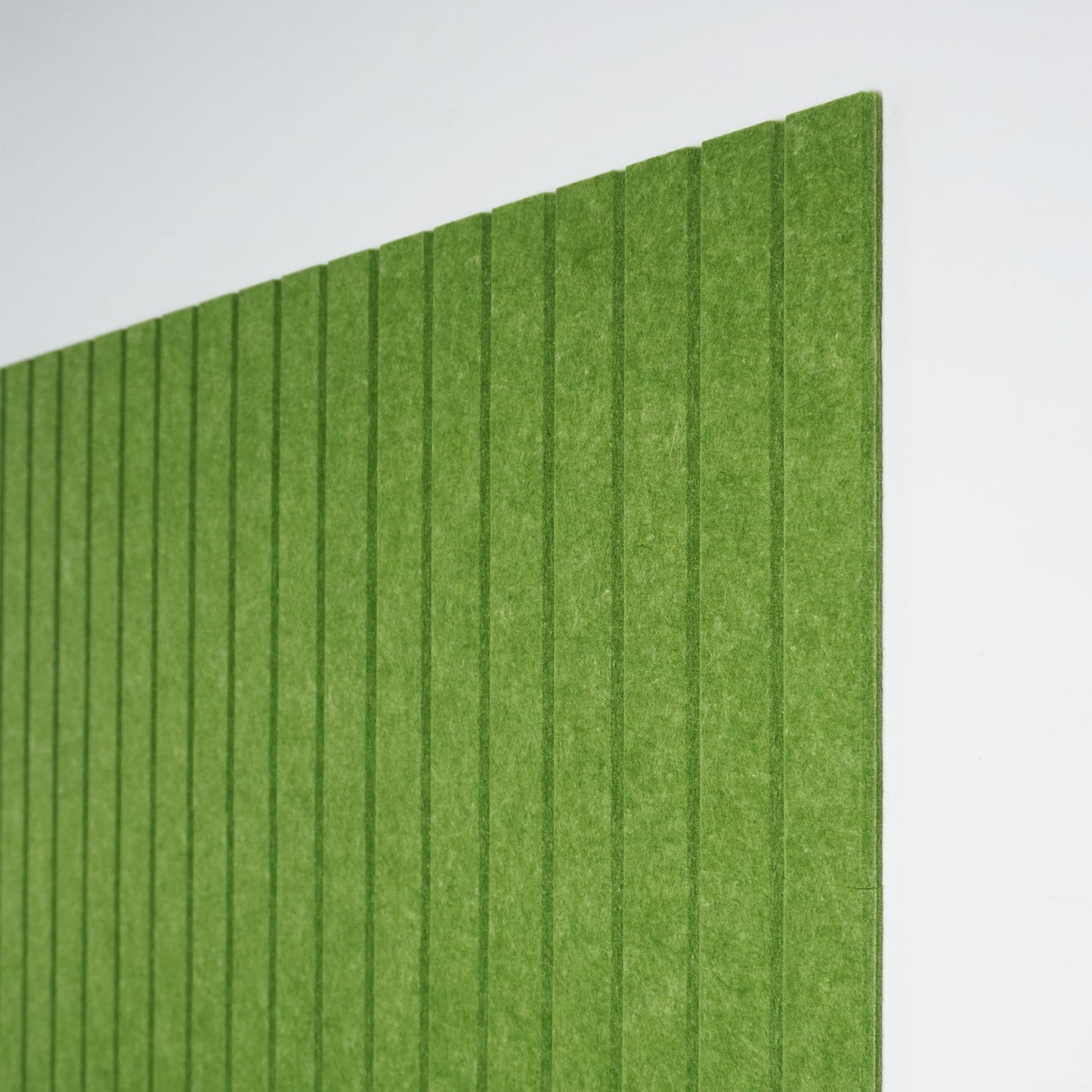 TENACR Cork Board Alternative-Felt Slat Wall Paneling,Office Bulletin Board for Decoration, Suitable for Displaying Photos and Documents, with Removable Adhesive Labels,12-Pack (Green)