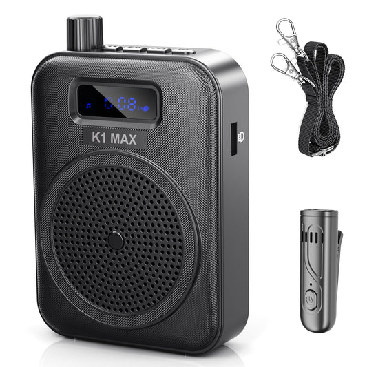 Voice Amplifier Wireless Microphone with Bluetooth Lavalier, Portable Microphone and Speaker for Teachers, Mini Rechargeable Amplifier, Ideal for Classroom, Meetings, Yoga, Speeches, and Tour Guides