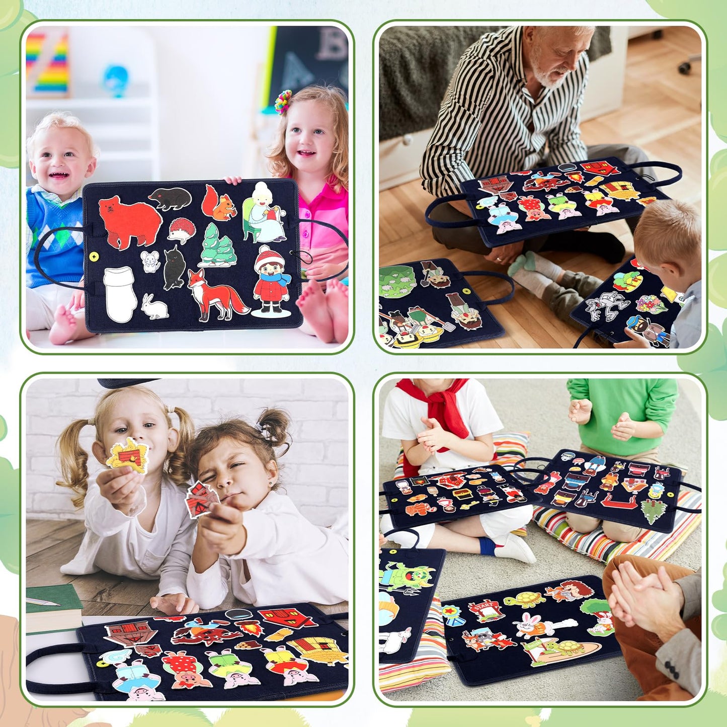 Windkream 12 Set Felt Board Stories Pieces Set Felt Animals Bible Fairy Tales for Preschool Animals Figures Flannel Board Stories for Toddlers Preschool Kindergarten Storytelling(Nursery Tales)