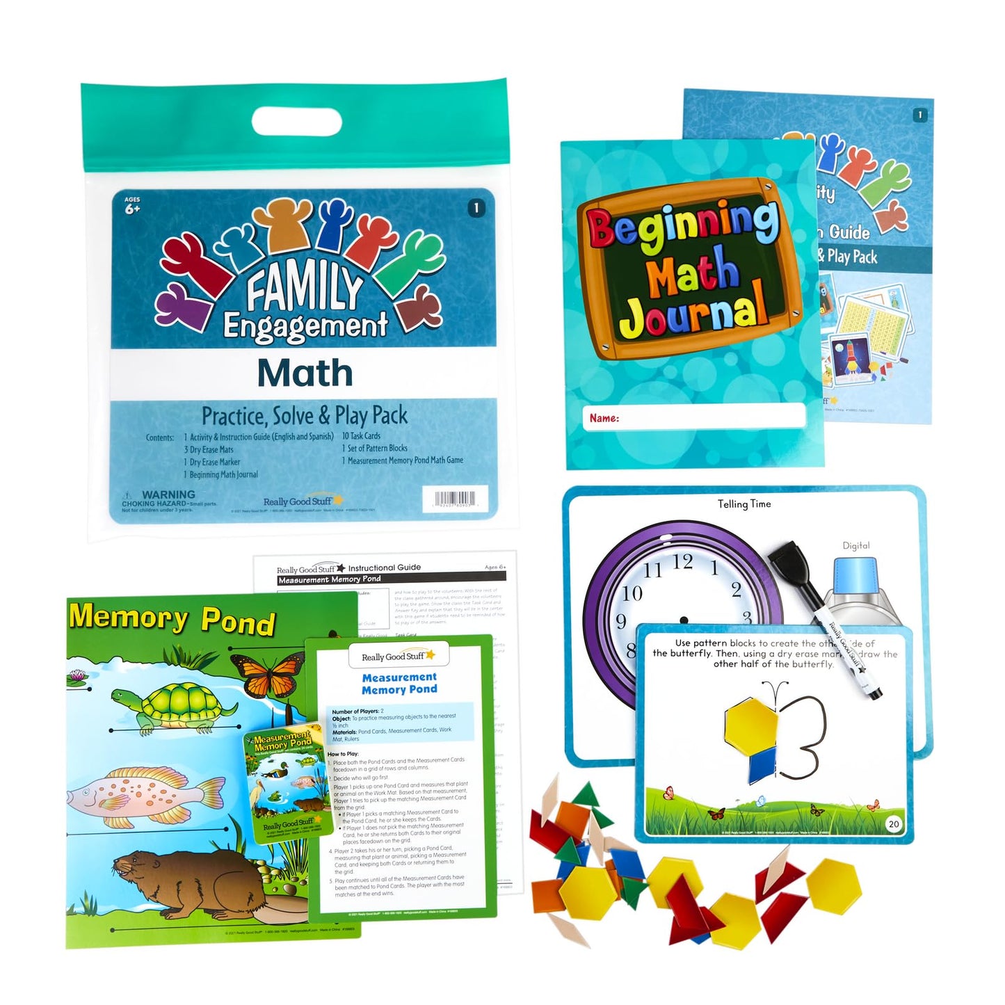 Really Good Stuff Family Engagement Math – Practice, Solve & Play Pack - First Grade