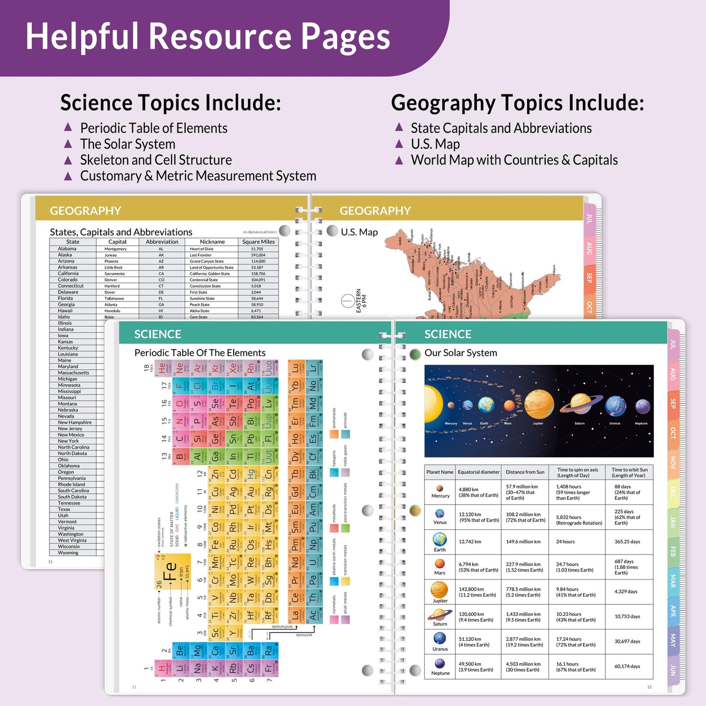 Student Planner 2026-2027, SUNEE Academic Weekly & Monthly Plan Book, Jul. 2026 - Jun. 2027, 8.5"×11" School Planner, Lesson Plan Book with Week's Goals, Bookmark, Monthly Tabs, 3-Hole Punched, Purple