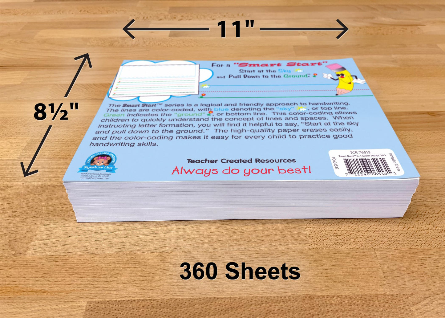 Teacher Created Resources Smart Start K-1 Story Paper: 360 Sheets (76513)